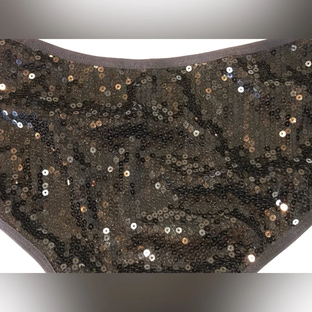 New Black Sequin Dance Bikini Bottoms - S